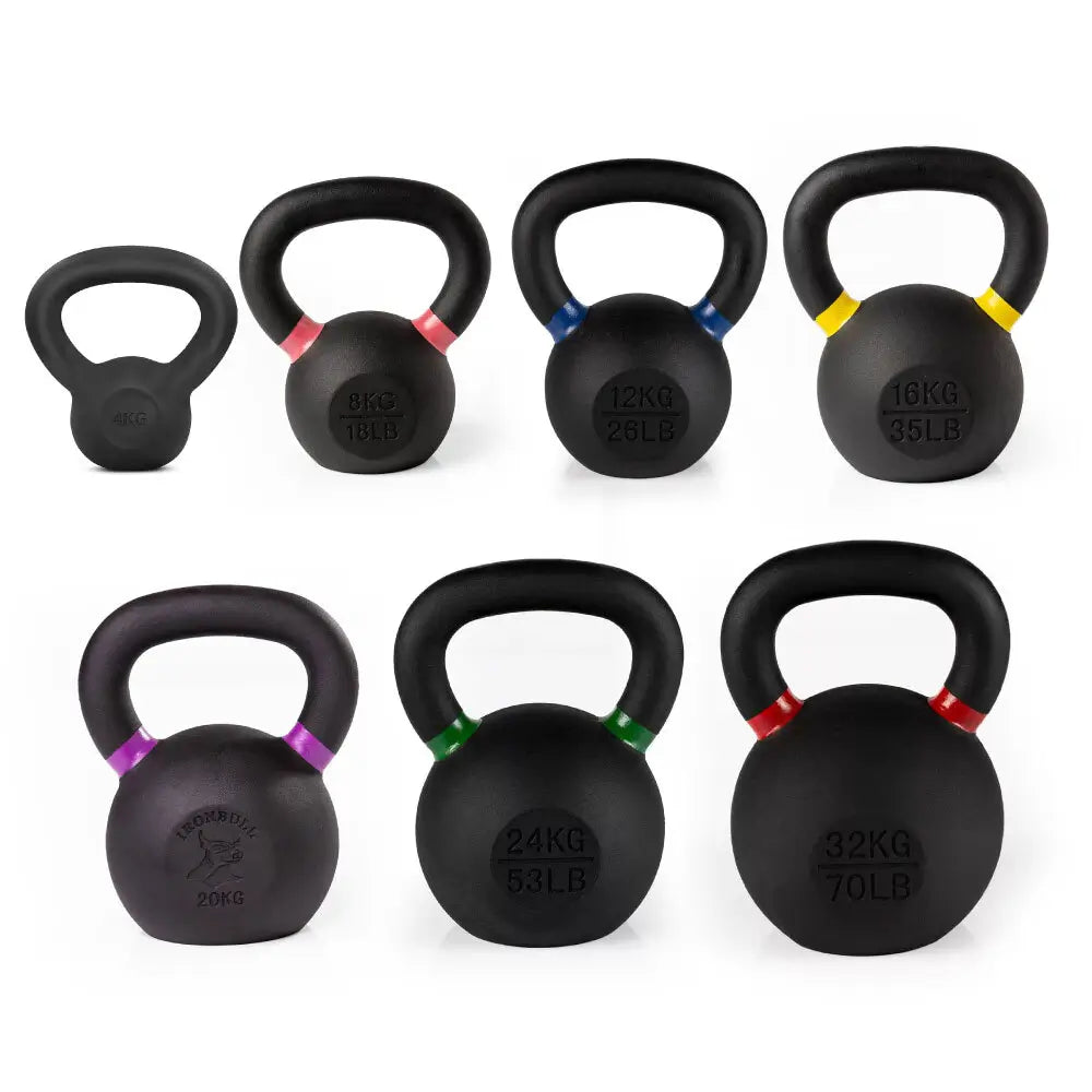 Pack Kettlebells Completo · 7 pesas de 4 a 32 kg