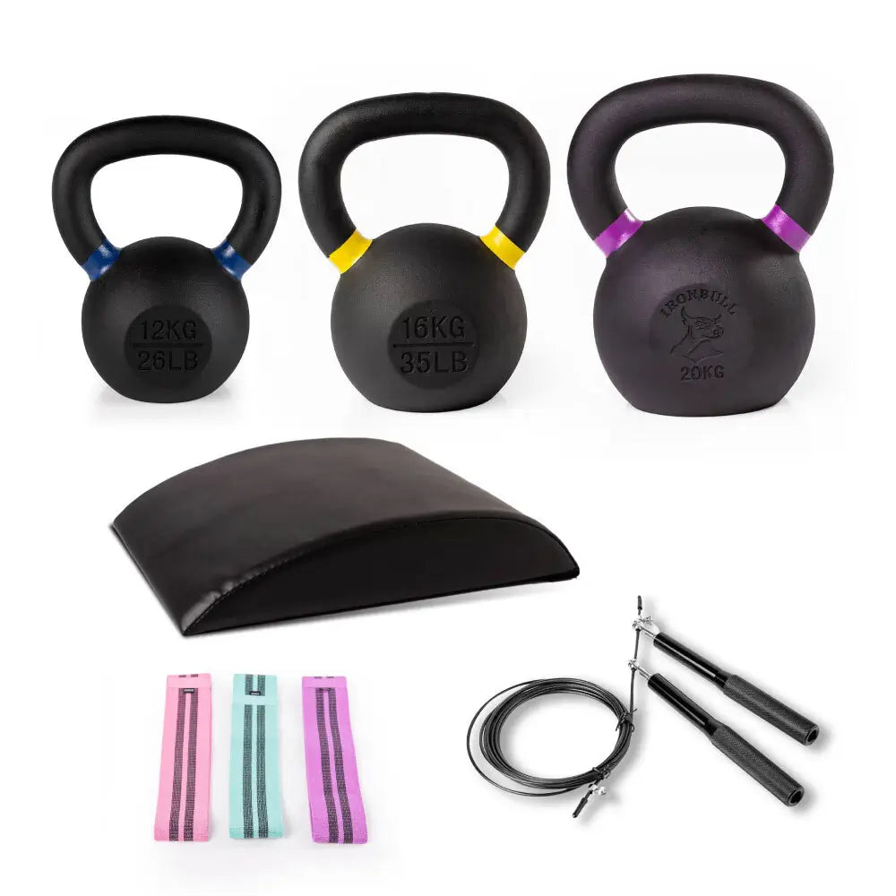 Pack Kettlebells Intermedio · 12, 16 y 20 kg