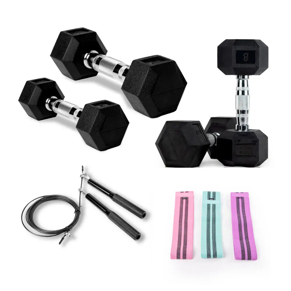 Pack Mancuernas Inicial · 5, 8 y 12 lb