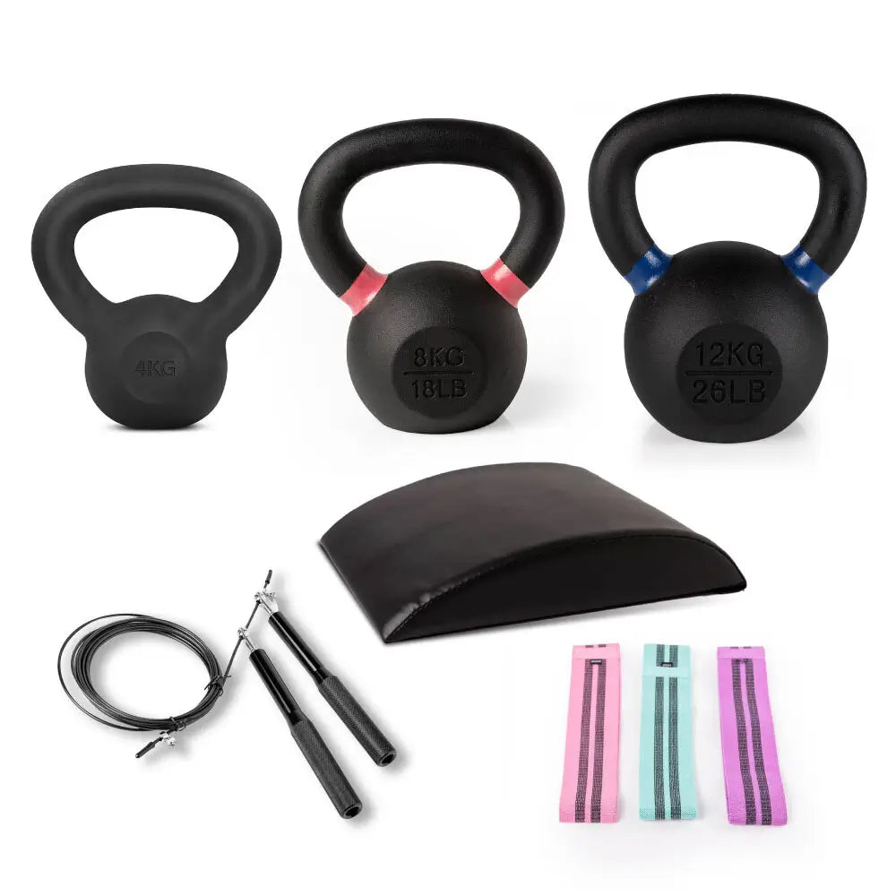 Pack Kettlebells Inicial · 4, 8 y 12 kg